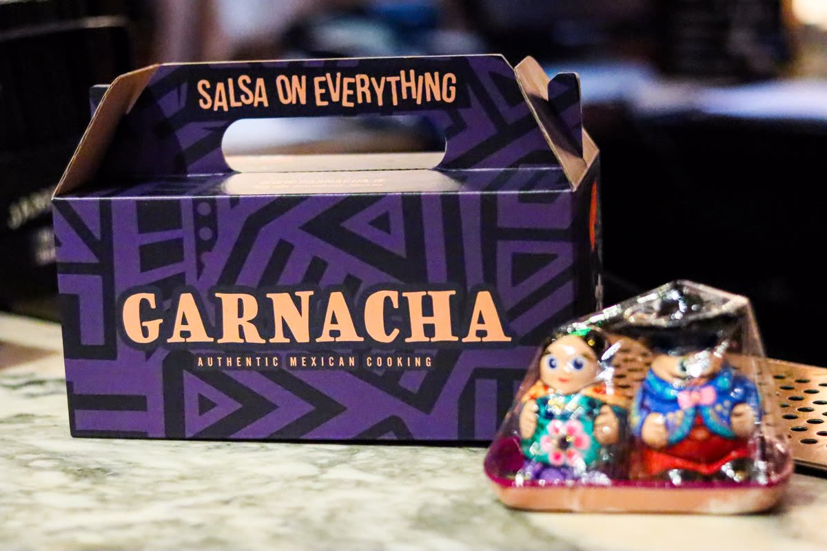 Garnacha salsa packaging with a traditional Mexican figurine