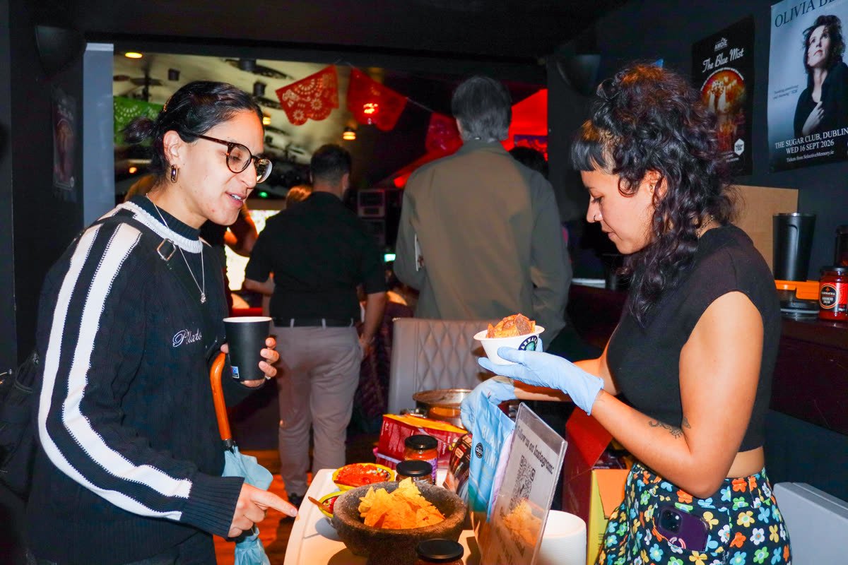 Guests tasting Garnacha salsas at the festival
