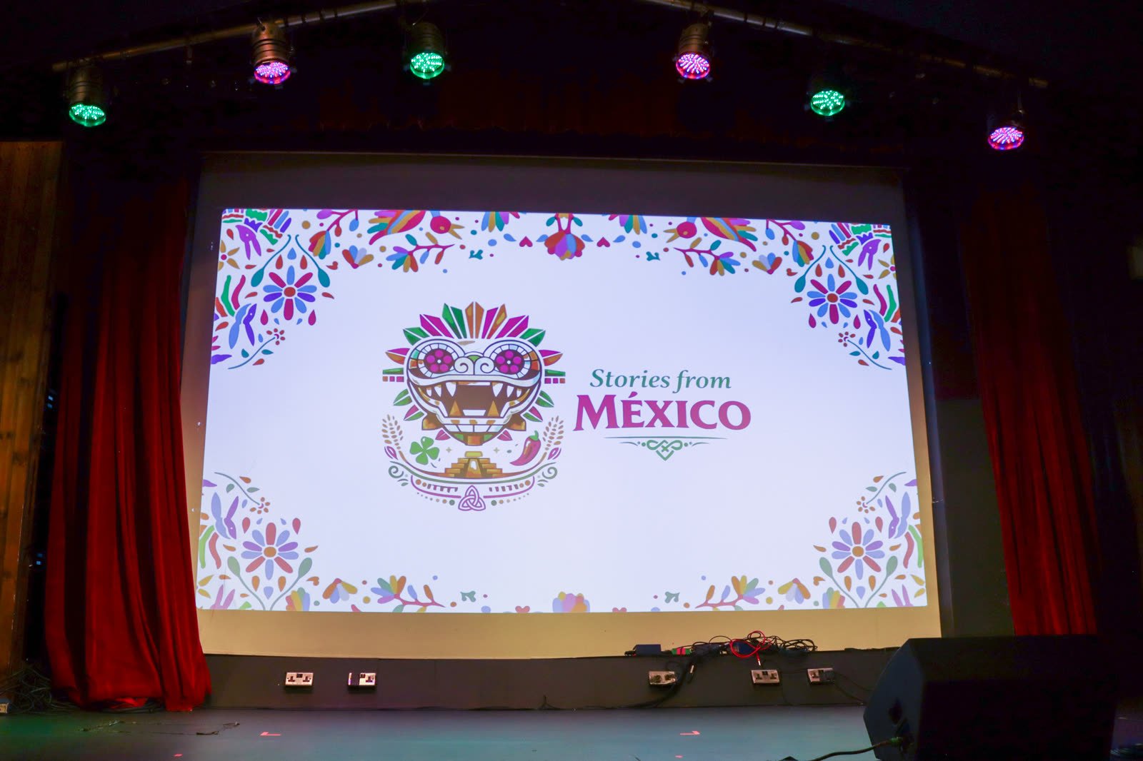 Stories From México branding projected on the cinema screen